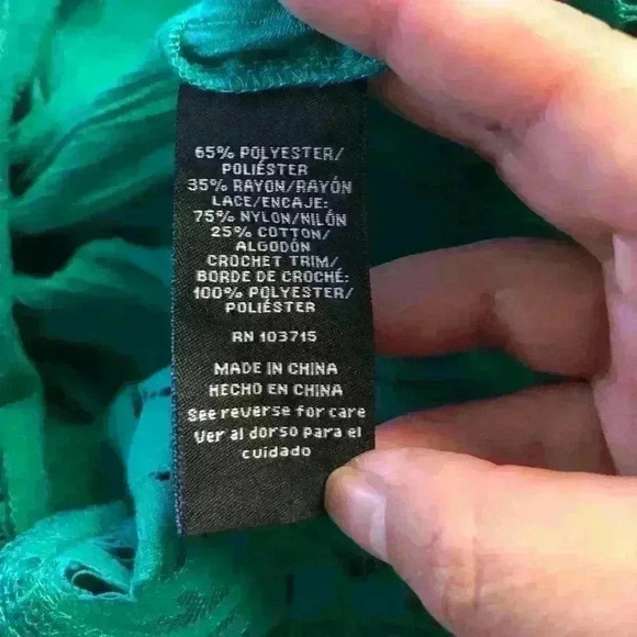 ZAK & Rachel Teal lace long sleeve blouse top women 2X - Picture 6 of 10